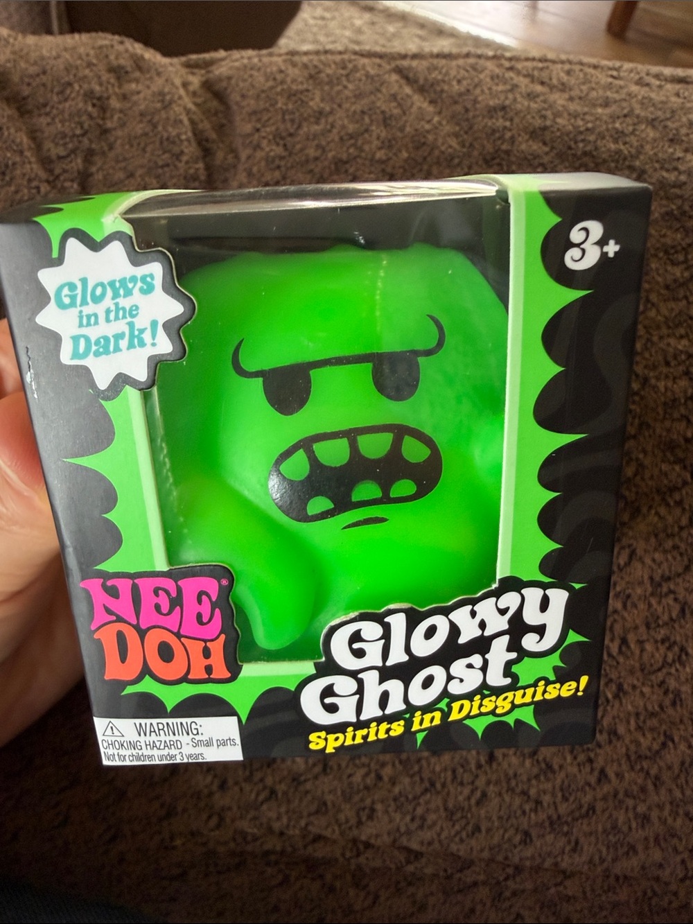 Schylling NeeDoh Glowy Ghost Glow in the Dark Squishy Toy Green New Sealed Auth